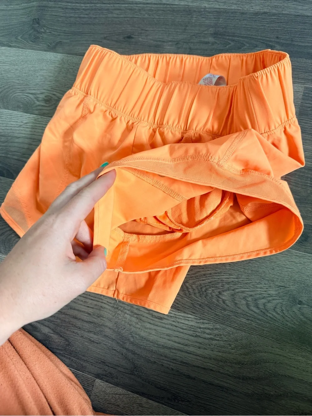 Justice Girls' Neon Orange Sport Shorts with Logo